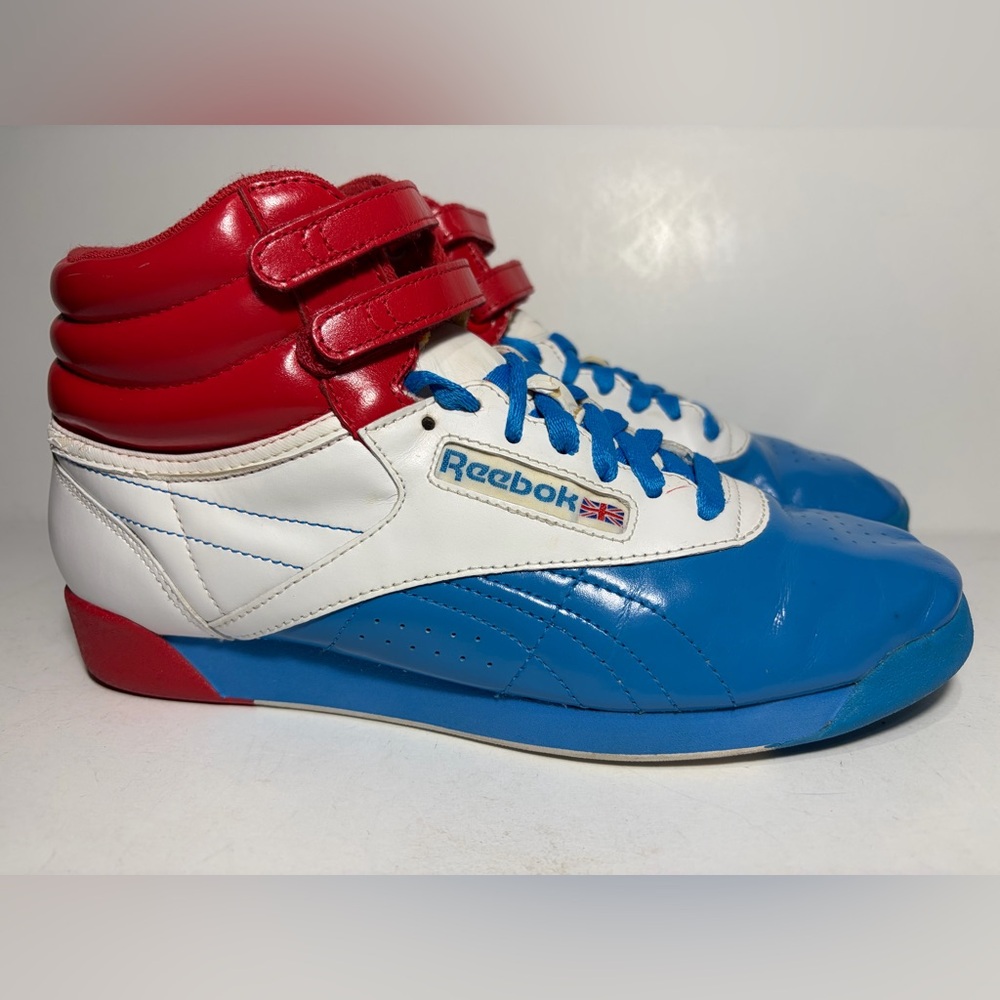 Reebok Freestyle Hi Classic Frosty Treats Red/White/Blue Women's US 7.5 Sneakers